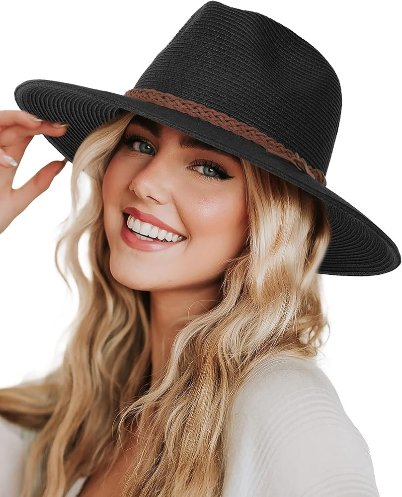 FURTALK Sun Hats for Women Summer Wide Brim UV UPF 80+ Panama Fedora Foldable Packable Straw Beac... | Amazon (US)