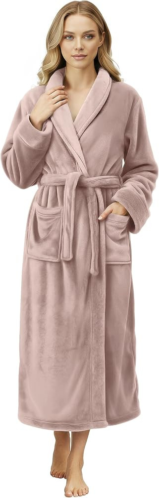 NY Threads Premium Womens Robe, Plush Fleece Long Bath Robe for Women, Fluffy Soft Women's Bathro... | Amazon (US)