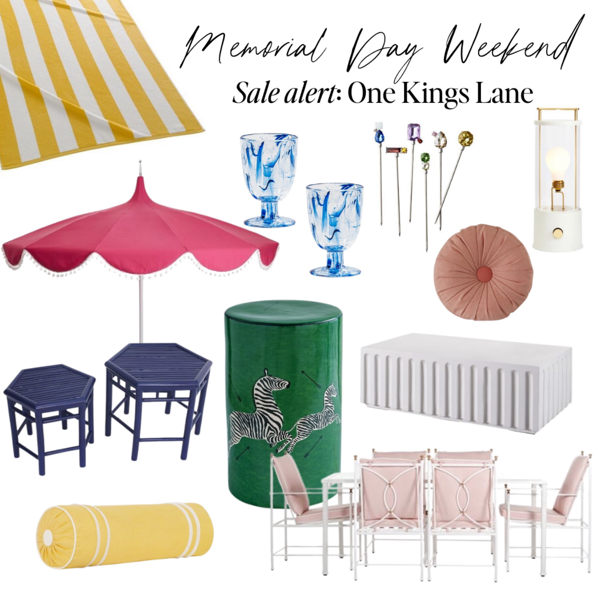 Memorial Day Sale: One Kings Lane

#memorialdaysale #outdoorstyle #patiodecor #colorful #pink #summerdevor #outdoorliving #patioset #pooldecor #salealeet #homedecor #luxeforless

#LTKSeasonal #LTKHome #LTKSaleAlert