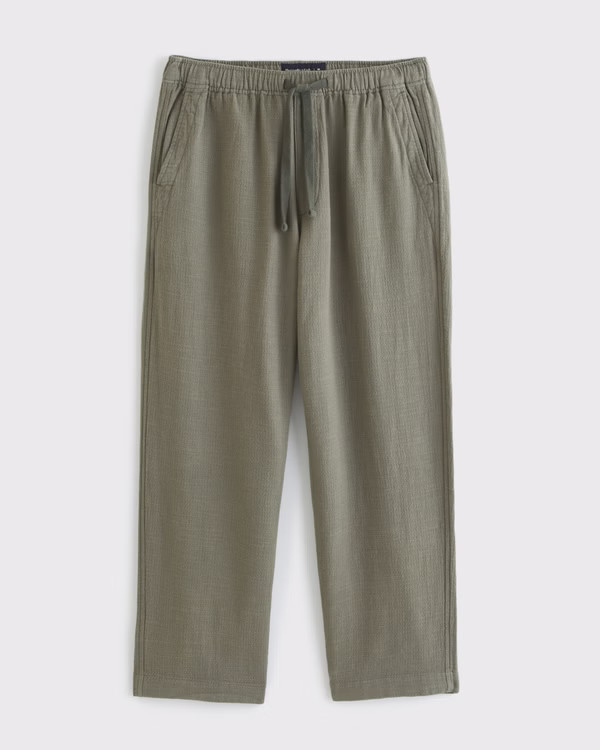 Baggy Cotton Texture Pull-On Pant | Abercrombie & Fitch (US)