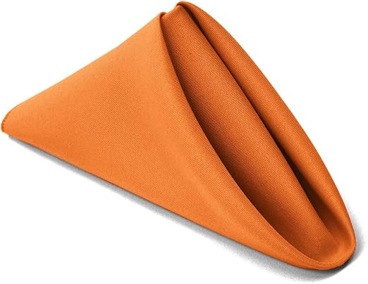 TableLinensforLess 17x17 Inch Polyester Cloth Napkins, Set of 6 (Pumpkin Orange) | Amazon (US)