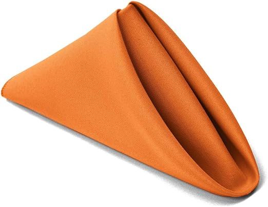 TableLinensforLess 17x17 Inch Polyester Cloth Napkins, Set of 6 (Pumpkin Orange) | Amazon (US)