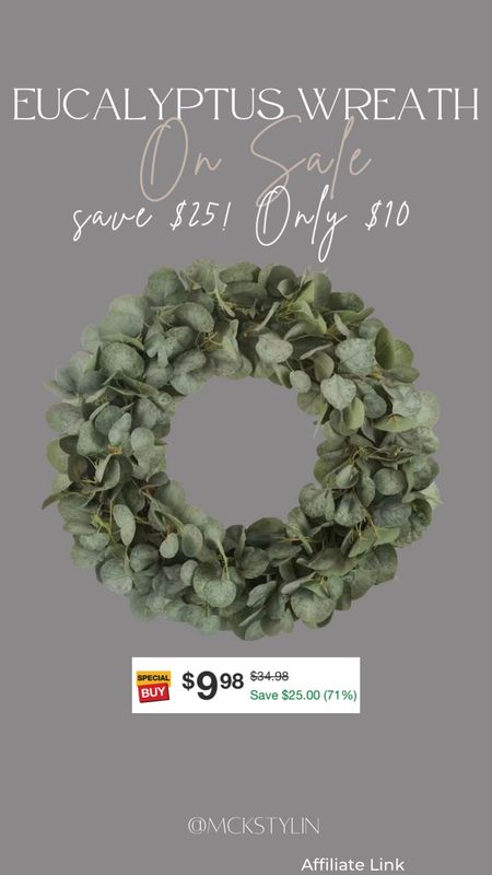 This is such a great deal at 71% off! I love the look of the eucalyptus leaf for a front door 🚪 

#LTKHome #LTKSaleAlert #LTKFindsUnder50