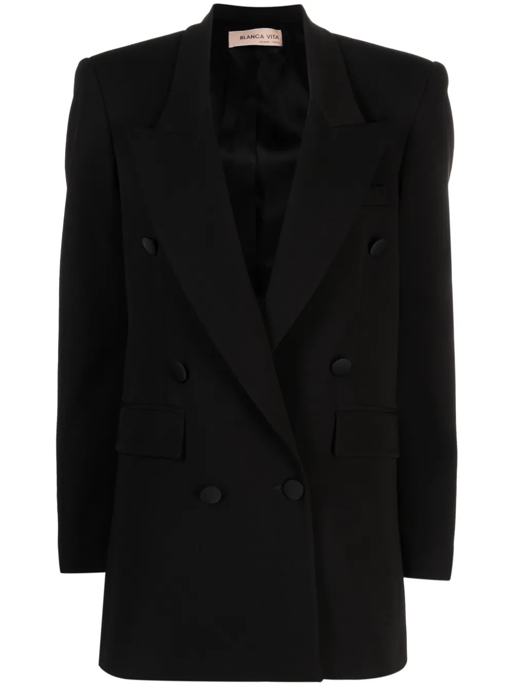 Blanca Vita Glicy dart-detail double-breasted Blazer | Black | FARFETCH CA | Farfetch Global