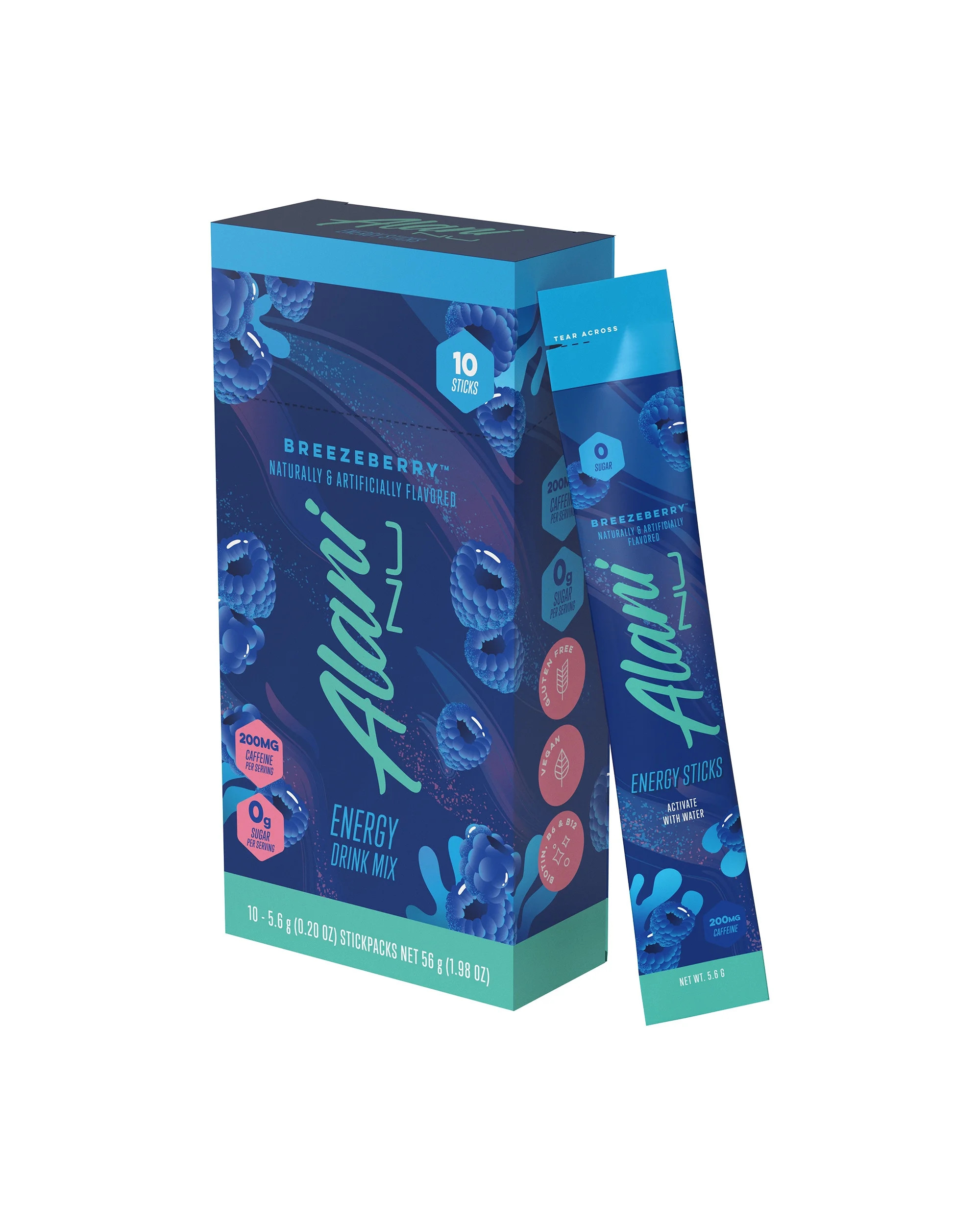Alani Nu Energy Sticks, Breezeberry, 10 Count, 200mg Caffeine, Zero Sugar - Walmart.com | Walmart (US)