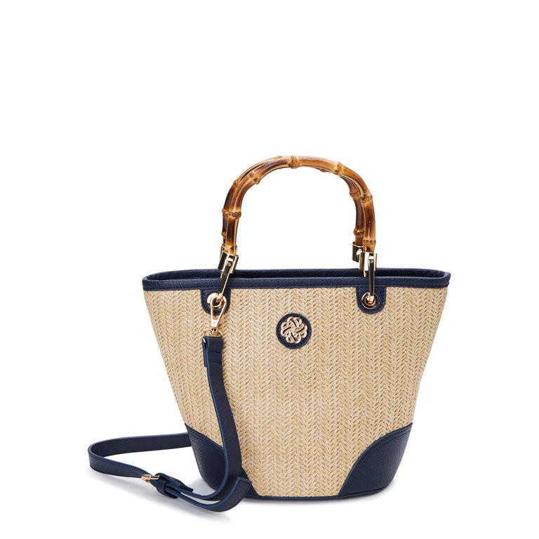 Sam & Libby Women's Lucia Straw Shopper Tote Handbag | Walmart (US)