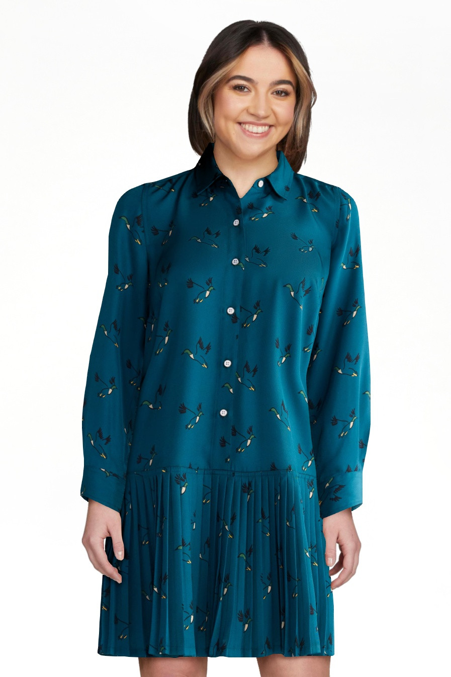 Free Assembly Women's and Women's Plus Striped Drop Waist Shirtdress with Long Sleeves, Sizes XS-... | Walmart (US)
