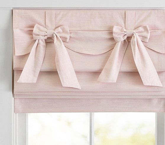 Evelyn Bow Valance Cordless Blackout Roman Shade | Pottery Barn Kids