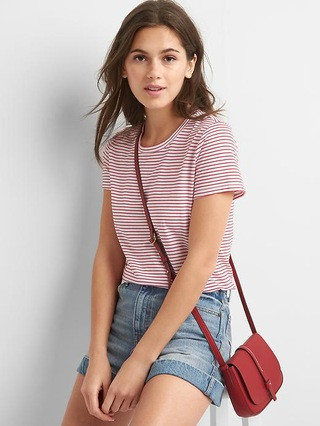 Gap Short Sleeve Stripe Crewneck Tee - Red stripe | Banana Republic EU