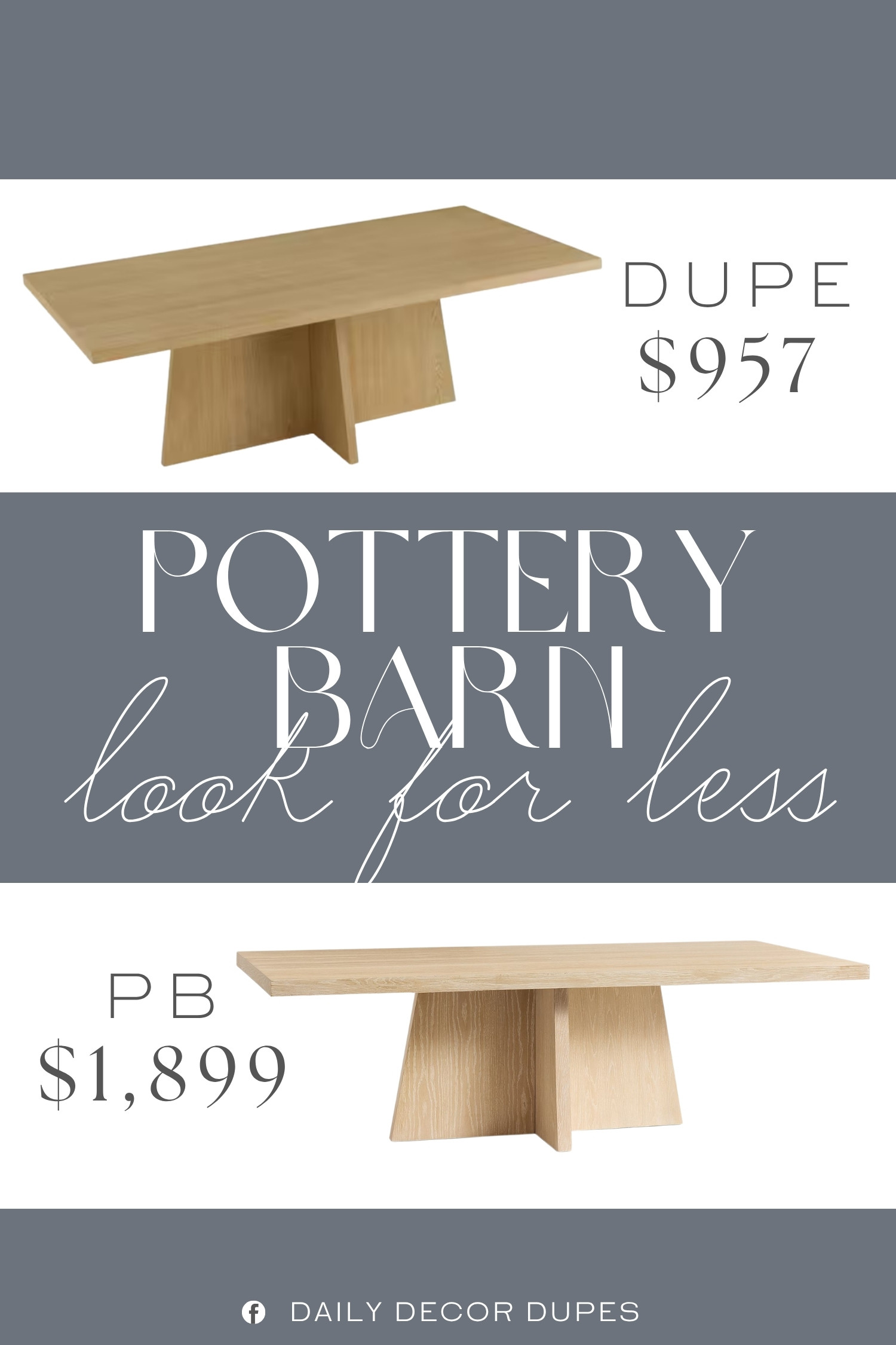 The Pottery Barn Newport Dining Table features a striking architectural base, natural wood finish, and clean tabletop that gives the dining area a refined yet organic feel. Its minimalist silhouette works beautifully with upholstered dining chairs, woven accents, neutral decor, and warm wood tones. A similar style around $330 offers an approachable way to bring statement-making style to a dining room without sacrificing that elevated look. 🪵✨🏡

Home more affordable option find similar look for less budget friendly affordable cheap cheaper beautiful pretty. Clearance sale coupon code discount code promo code luxury Inspo inspiration inspired by idea ideas Love like these? I share multiple every day in my FB group.
#PotteryBarnInspired #NewportDiningTable #DiningTable #WoodDiningTable #SculpturalFurniture #DiningRoomFurniture #ModernDiningTable #NaturalWoodFurniture  

 #LTKHome