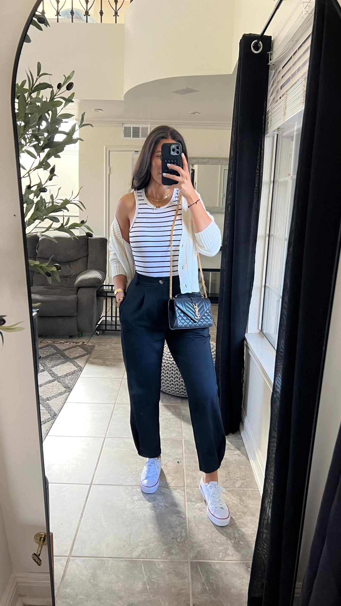 Clearly I love these trousers so much, wearing size small. Striped tank top from Walmart only $4

#LTKWorkwear #LTKStyleTip #LTKFindsUnder50