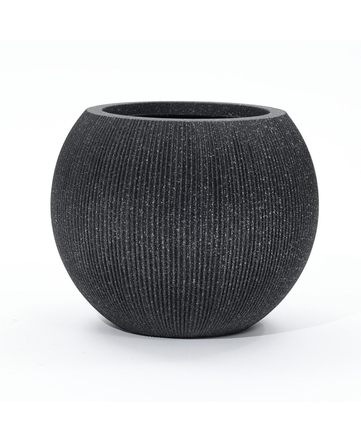 LuxenHome 14.5" Round Bowl Plastic Planter, Mediterranean - Mediterranean black | Macy's