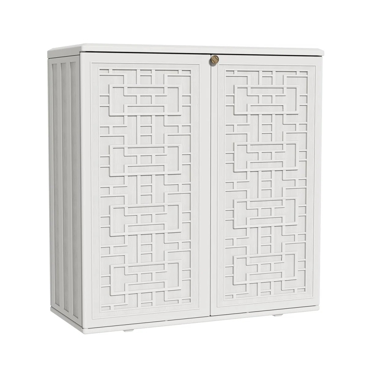 FORCLOVER Outdoor 34.3"W x 36.2"H Plastic Vertical Storage Shed With One Shelf & Reviews | Wayfai... | Wayfair North America