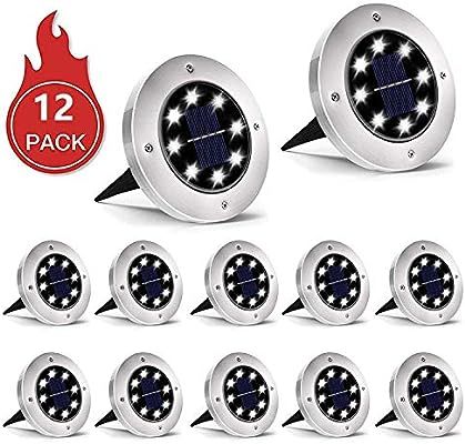 INCX Solar Ground Lights, 12 Packs 8 LED Solar Garden Lamp Waterproof In-Ground Outdoor Landscape... | Amazon (US)