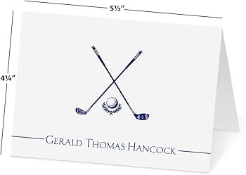Golf Personalized Note Cards - 24 Cards with White Envelopes, 4¼ x 5½ Inch Size, Blank Statione... | Amazon (US)