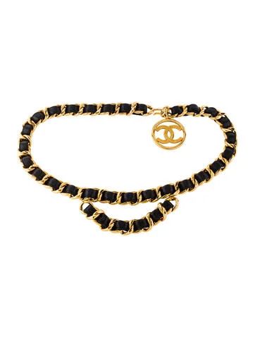 Chanel Leather Chain-Link Belt | The Real Real, Inc.