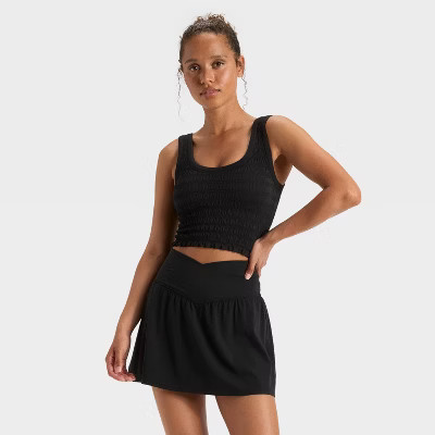 Women's Smocked Support Cropped Tank Top - JoyLab™ | Target