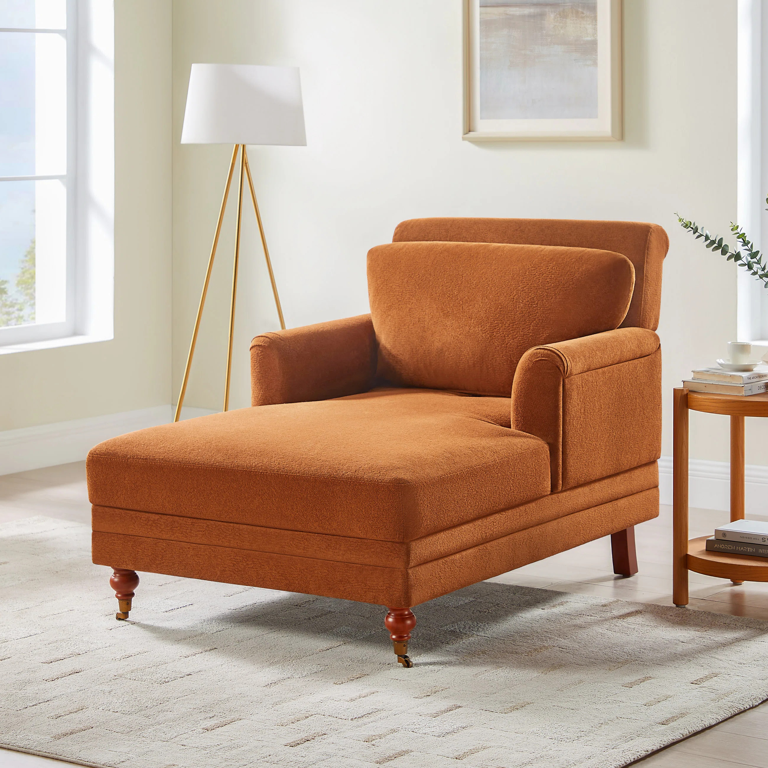 Upholstered Chaise Lounge With Adjustable Backrest | Wayfair North America