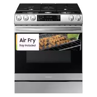 Samsung 30 in. 6 cu. ft. 5-Burner Slide-In Gas Range with Air Fry and Fan Convection in Stainless... | The Home Depot