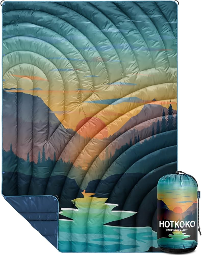 Camping Blanket,Lightweight Puffy Printed Camping Blanket Packable Outdoor Blanket for Camping,Tr... | Amazon (US)