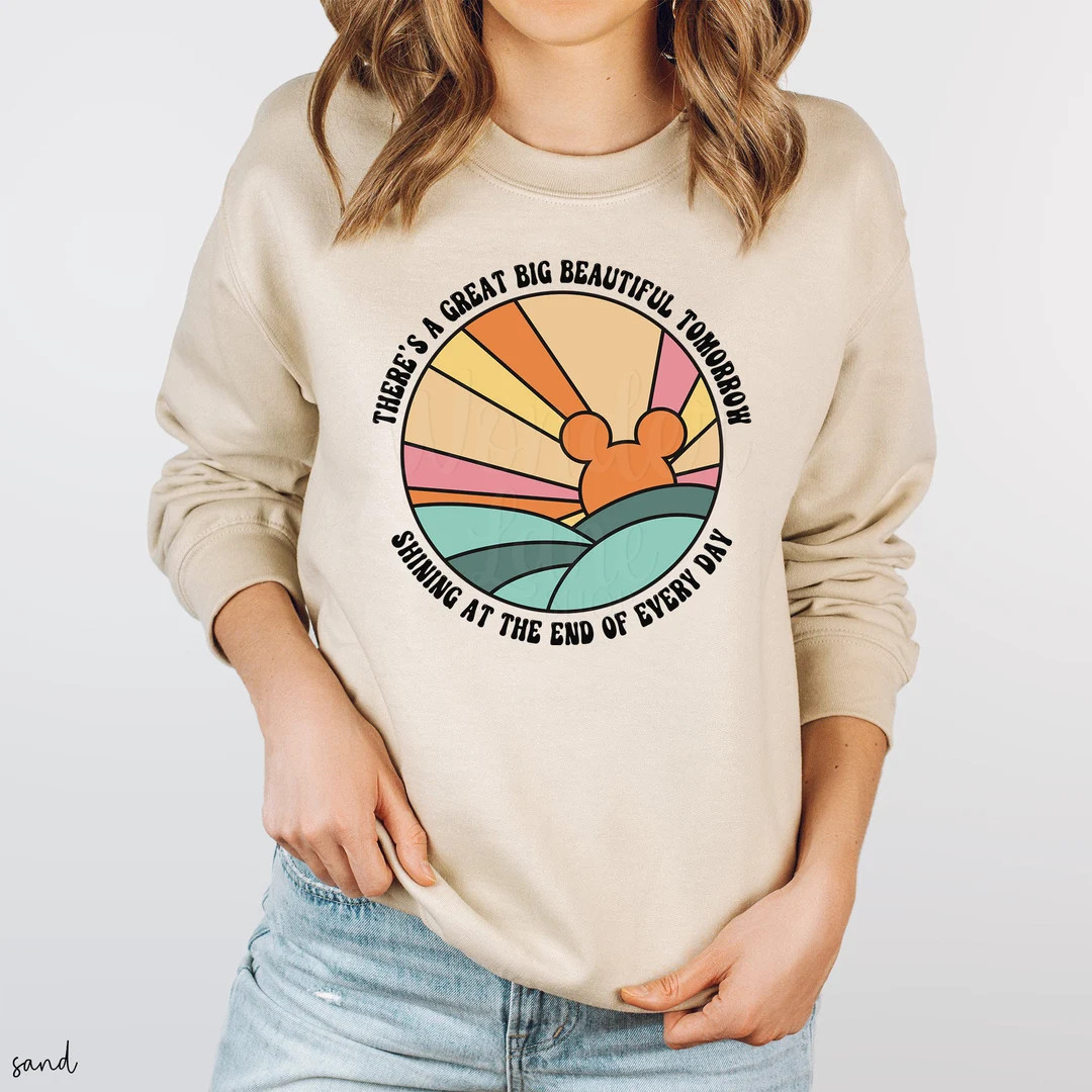 Carousel of Progress Sweatshirt, There's a Great Big Beautiful Tomorrow Sweatshirt, Mouse Ears Su... | Etsy (US)