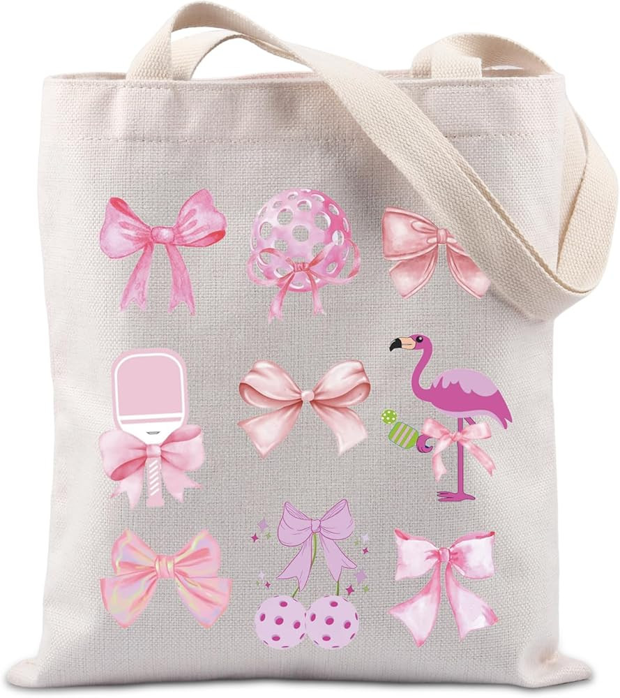 Lywjyb Birdgot Coquette Pink Bow Tote Bag for Trendy Reusable Puffy Cute Bow Shopping Bags for Wo... | Amazon (US)