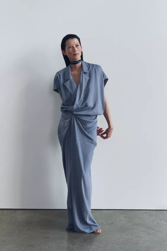 ZW COLLECTION SATIN EFFECT WRAP DRESS | Zara US