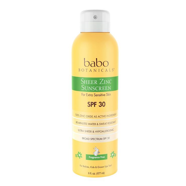 Babo Botanicals Sheer Zinc Sunscreen Spray Fragrance - SPF 30 - 6.0oz | Target