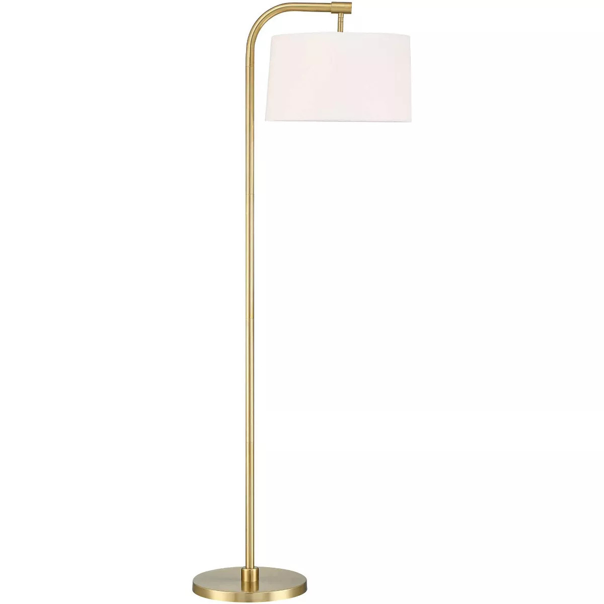 360 Lighting Modern Art Deco Arc Floor Lamp 64" Tall Warm Gold Metal White Fabric Drum Shade for ... | Target