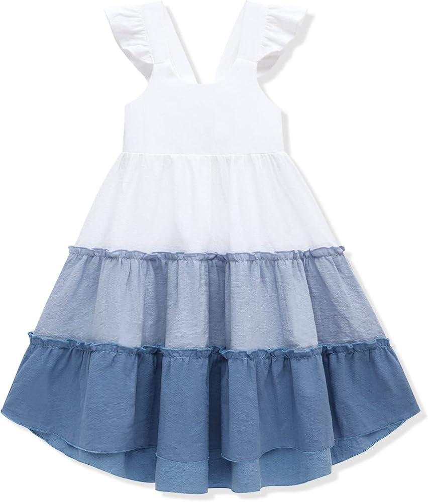 Hipea Toddler Baby Girls' Dresses Outfits Sleeveless Backless Colour Block Dress Kids Casual Beac... | Amazon (US)