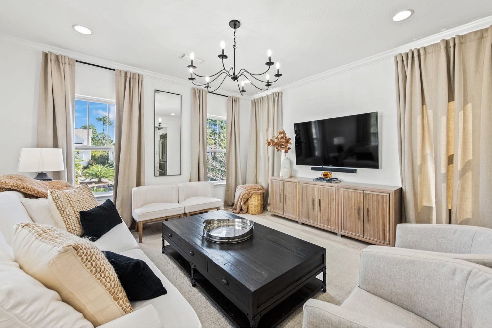 beach house living curtains