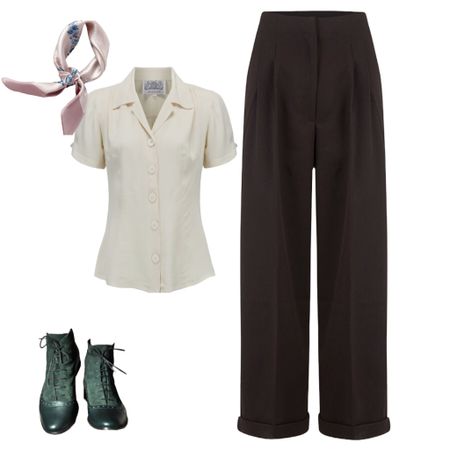 Reproduction 1940’s high waisted trousers pleated blouse and handmade shoes! #handmadeshoes #shoesidesigned

#LTKstyletip #LTKeurope #LTKover50style