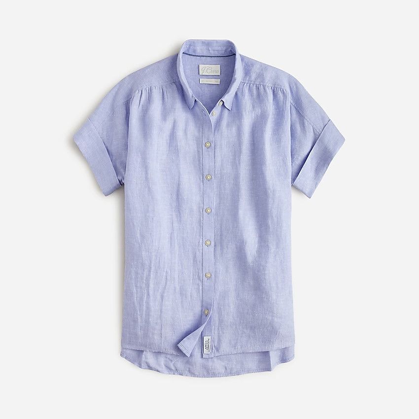 Relaxed-fit short-sleeve linen shirt, Casual Summer Outfits, Casual Summer Outfits, Linen Pants | J.Crew US