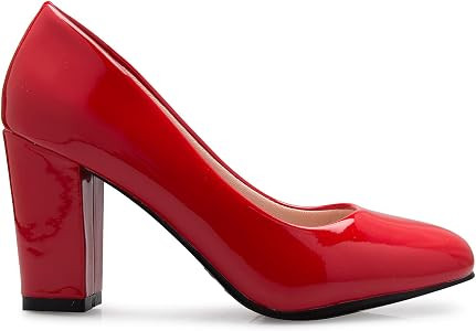 Olivia K Women's Classic Round-Toe Platform Pumps High Block Heel - Adorable, Comfortable | Amazon (US)