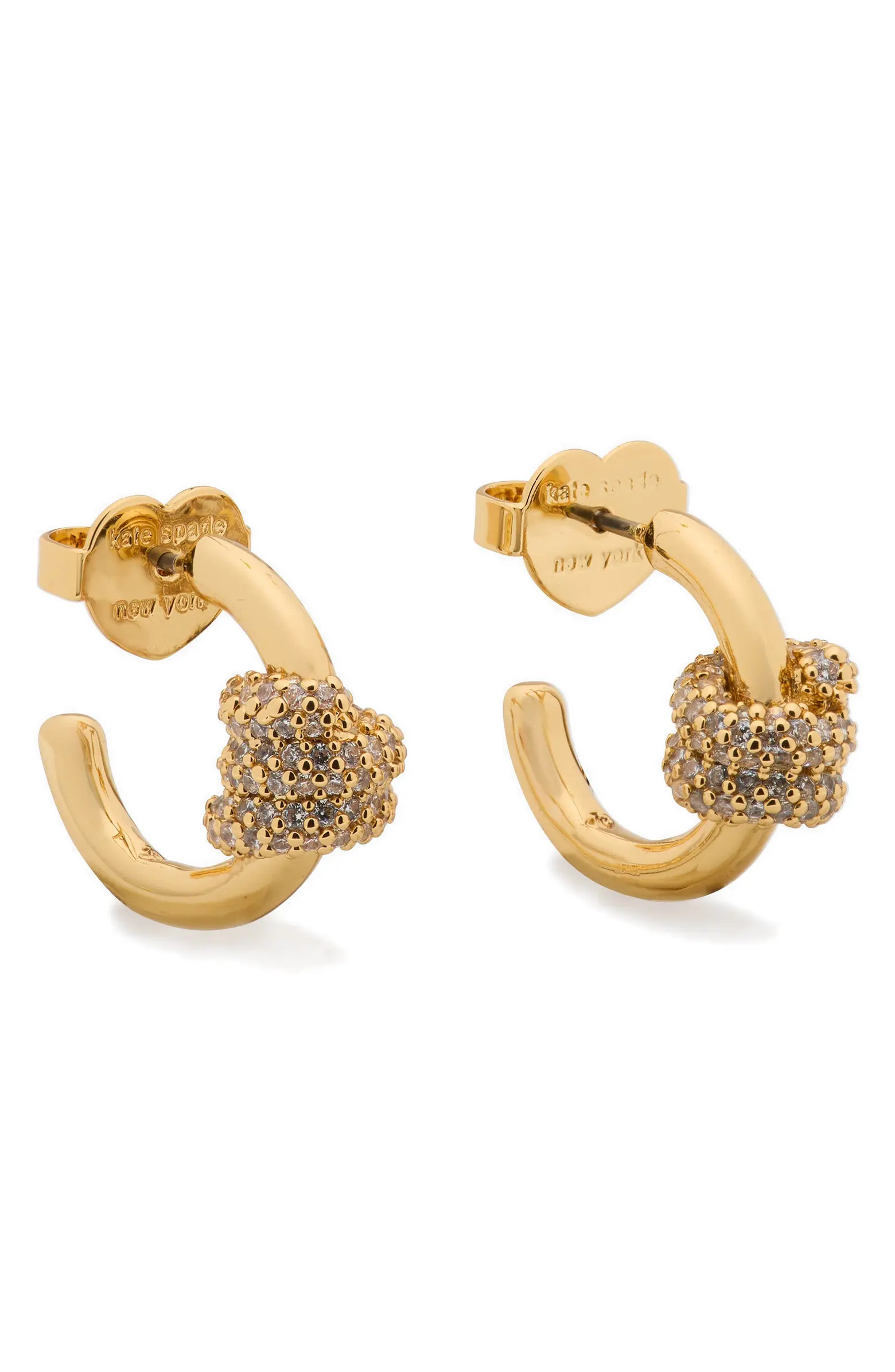 pavé knot hoop earrings | Nordstrom