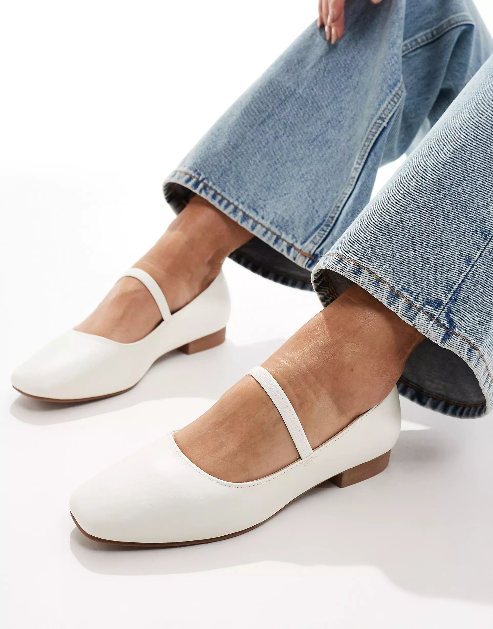 New Look elasticated strap mary jane in off white | ASOS (Global)