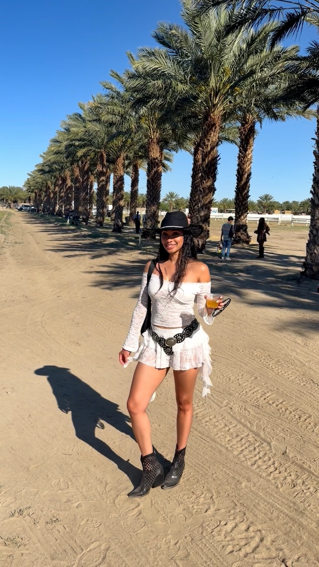 Coachella Weekend 1 🎡✨ White lace outfit from Amazon + Zara booties I’ve had forever + cowboy hat to block that desert sun 

#LTKFestival #LTKootd #LTKdayinmylife