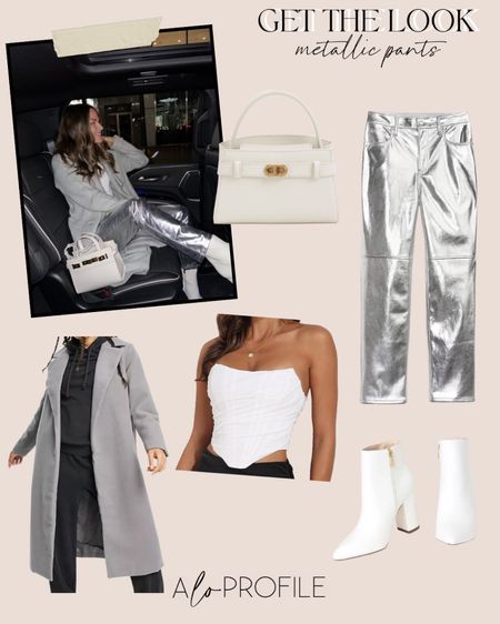 Get my look for less! Metallic pants are such a vibe right now. 