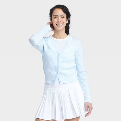 Women's Tipped Ribbed Cardigan - All In Motion™ | Target