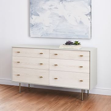 Modernist Wood &amp; Lacquer 6-Drawer Dresser - Winter Wood | West Elm (US)