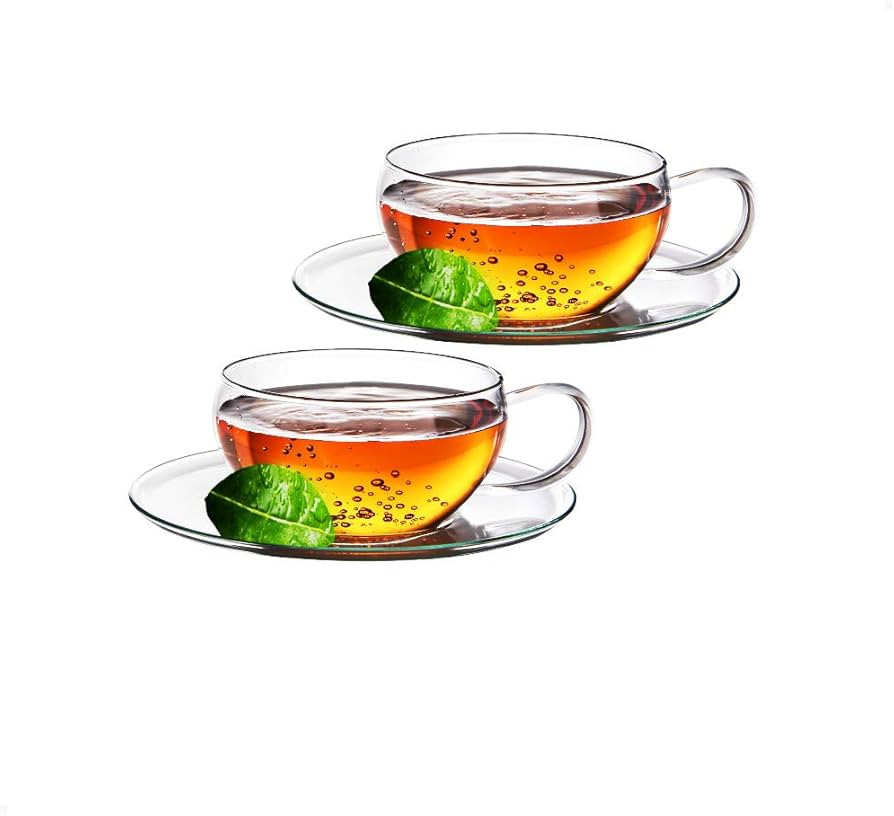 Sun's Tea Ultra Clear Coffee/Tea Set Set of 2 | 8 oz (230 ml) | Borosilicate - Glasses w Handle a... | Amazon (US)