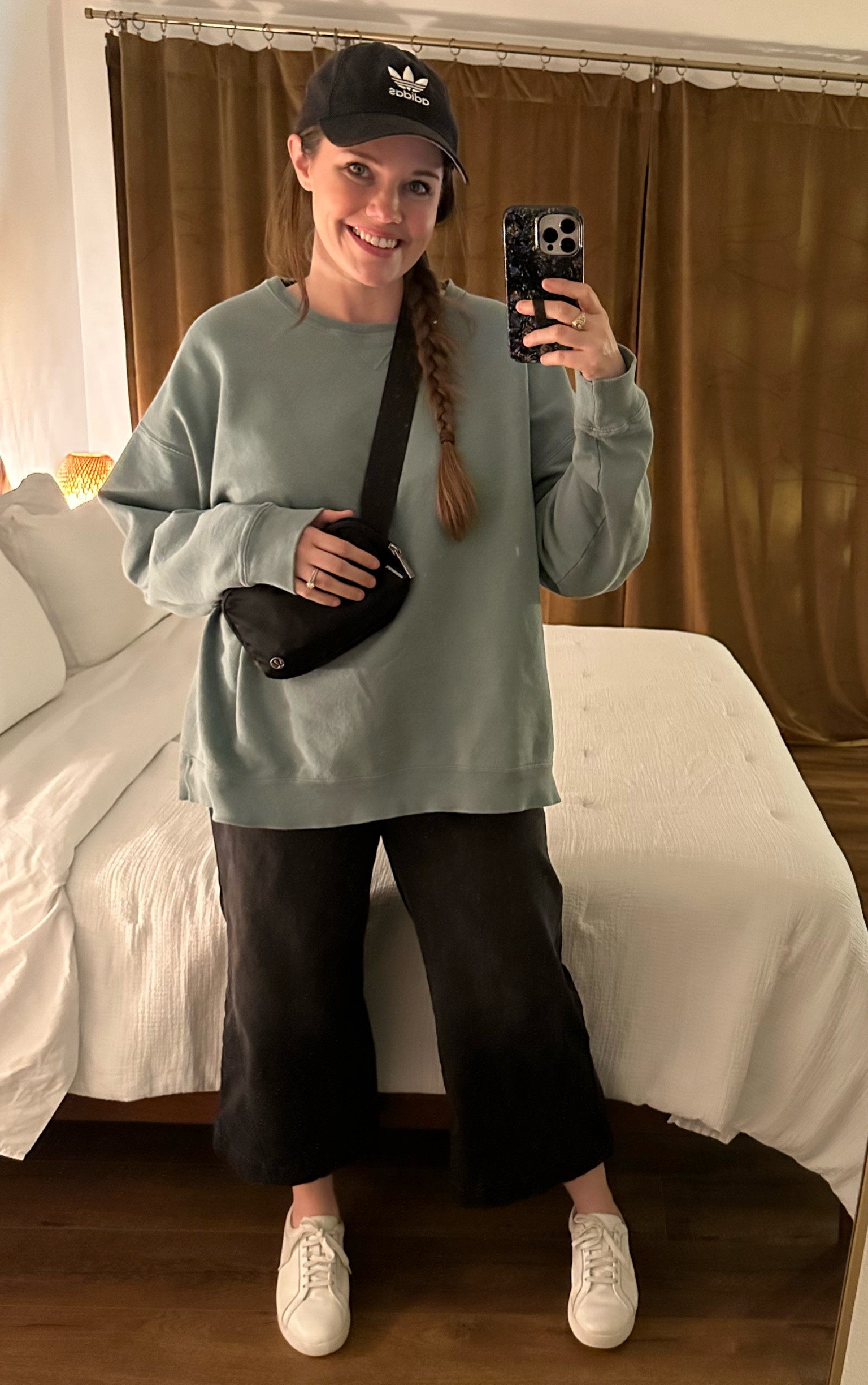 Comfy Friday look with wide leg jeans, an oversized sweatshirt, and my favorite white sneakers! All old, but Linked exact items except for the sold out jeans! Size up 2 sizes in the sweatshirt for an oversized fit
..........
Best sweatshirt, casual fall outfit, fall look, fall trends, wide leg jeans, wide leg cropped jeans, black jeans, Annie bing dupe, sweatshirt under $29, jeans under $20, white sneakers, white leather sneakers, white shoes, Lululemon belt  bag, cozy outfit, size 14 outfit, size 12 outfit, revolve dupe, aerie dupe, size large outfit, adidas hat, baseball cap, adidas cap, lululemon dupe, outfit  ideas, casual Friday, look for less, travel look, travel outfit, target sweatshirt, target new arrivals

#LTKfindsunder50 #LTKstyletip #LTKmidsize