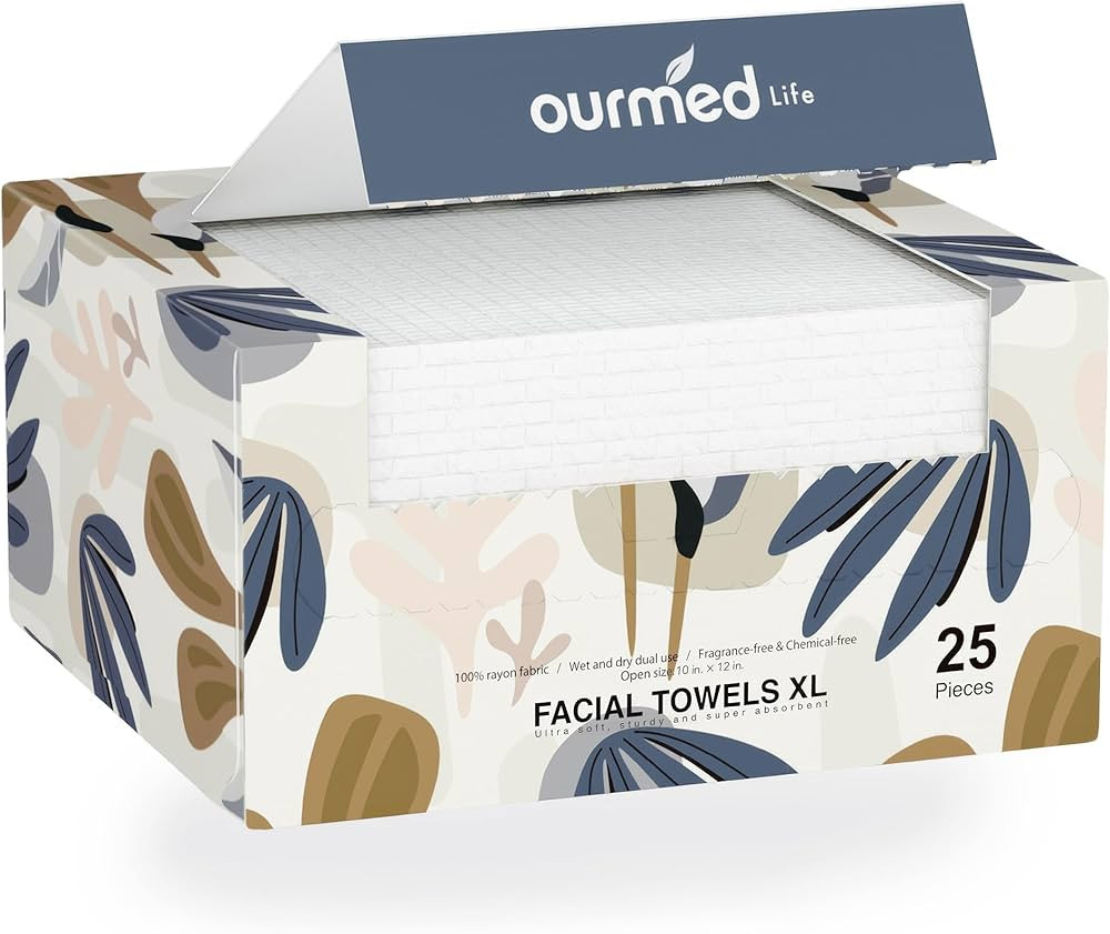 Ourmed Life Disposable Face Towel | Portable Lint-Free Biodegradable Towels | Dry Makeup Remover ... | Amazon (US)