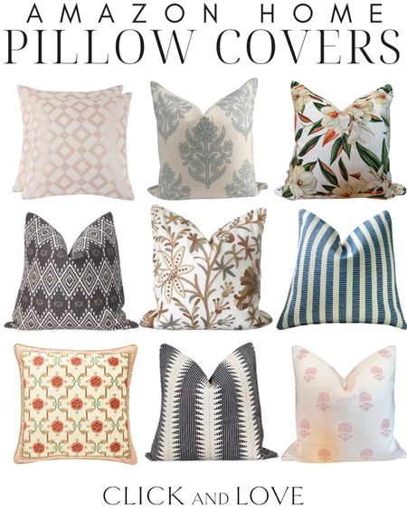 The prettiest pillow covers! I own several of these pillow covers and really love the quality and designer look that they bring to my home! The patterns are all so beautiful, and the texture of the covers is wonderful! I put these over the down alternative pillow inserts from Amazon and they look really great  

home decor, amazon home, amazon home find, classic home decor, budget home decor, amazon find, pillow covers, luxury pillows, couch styling, bed styling, velvet pillows, canvas pillows, budget pillow covers, decorative pillows

#LTKstyletip #LTKhome #LTKfindsunder50