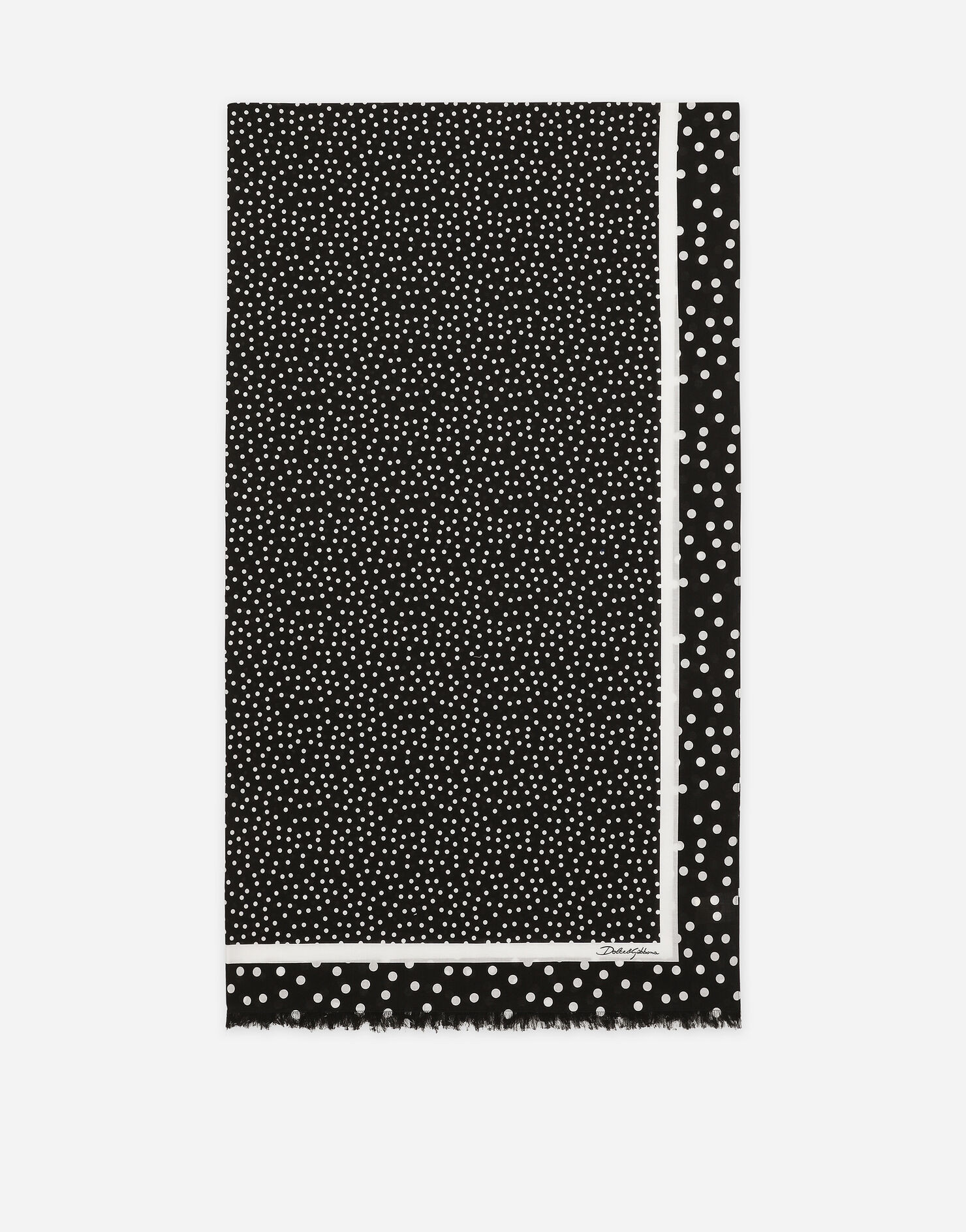 Cotton sarong with polka-dot print (110x190) | Dolce & Gabbana US