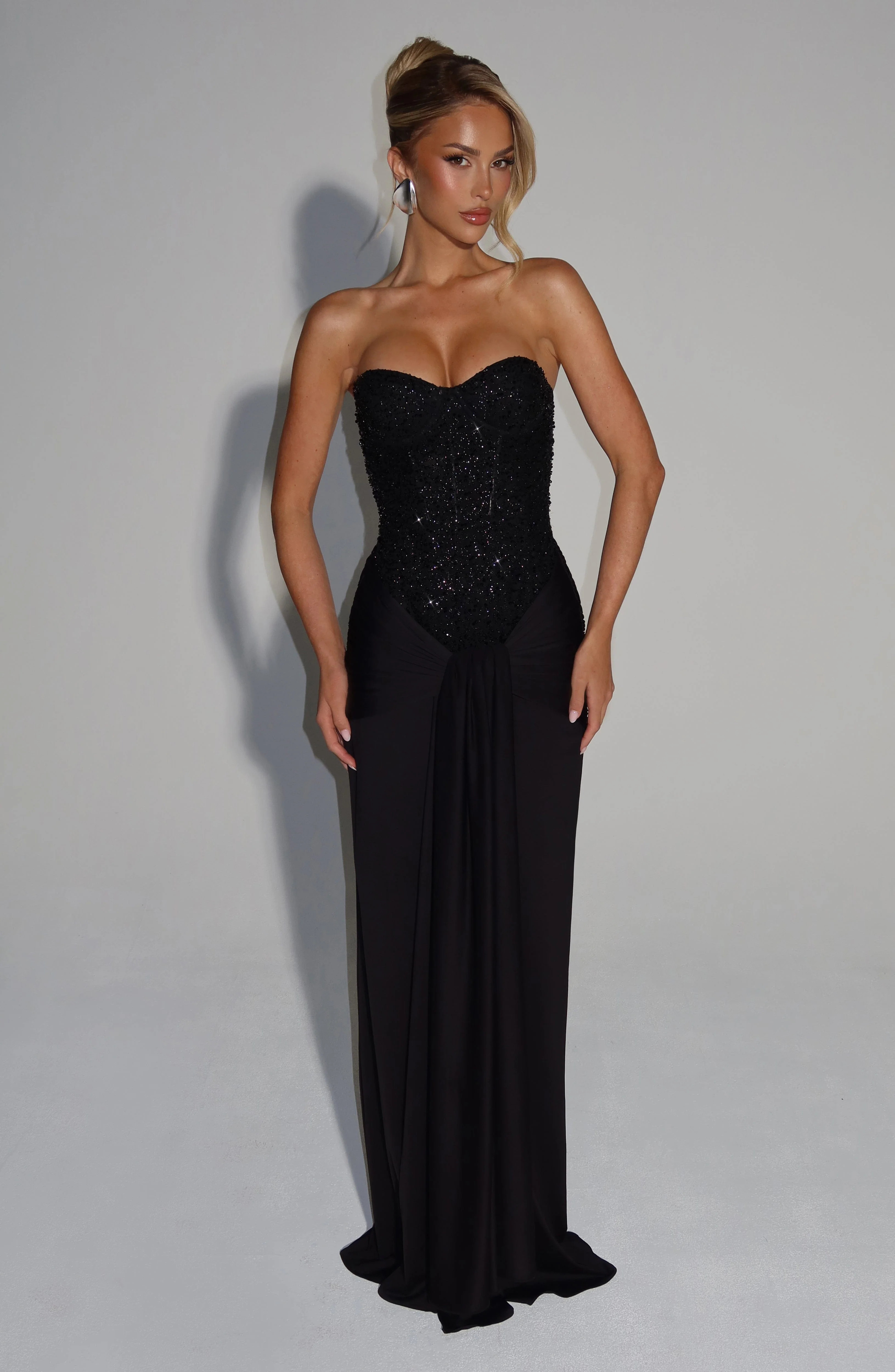 Carina Maxi Dress - Black | Babyboo (global)