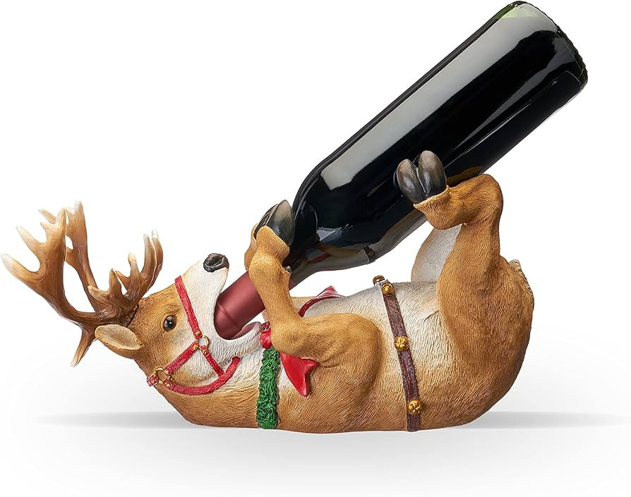 True Reindeer Polyresin Wine Bottle Holder - Table Top and Counter Wine Rack, Animal Home Decor, ... | Amazon (US)