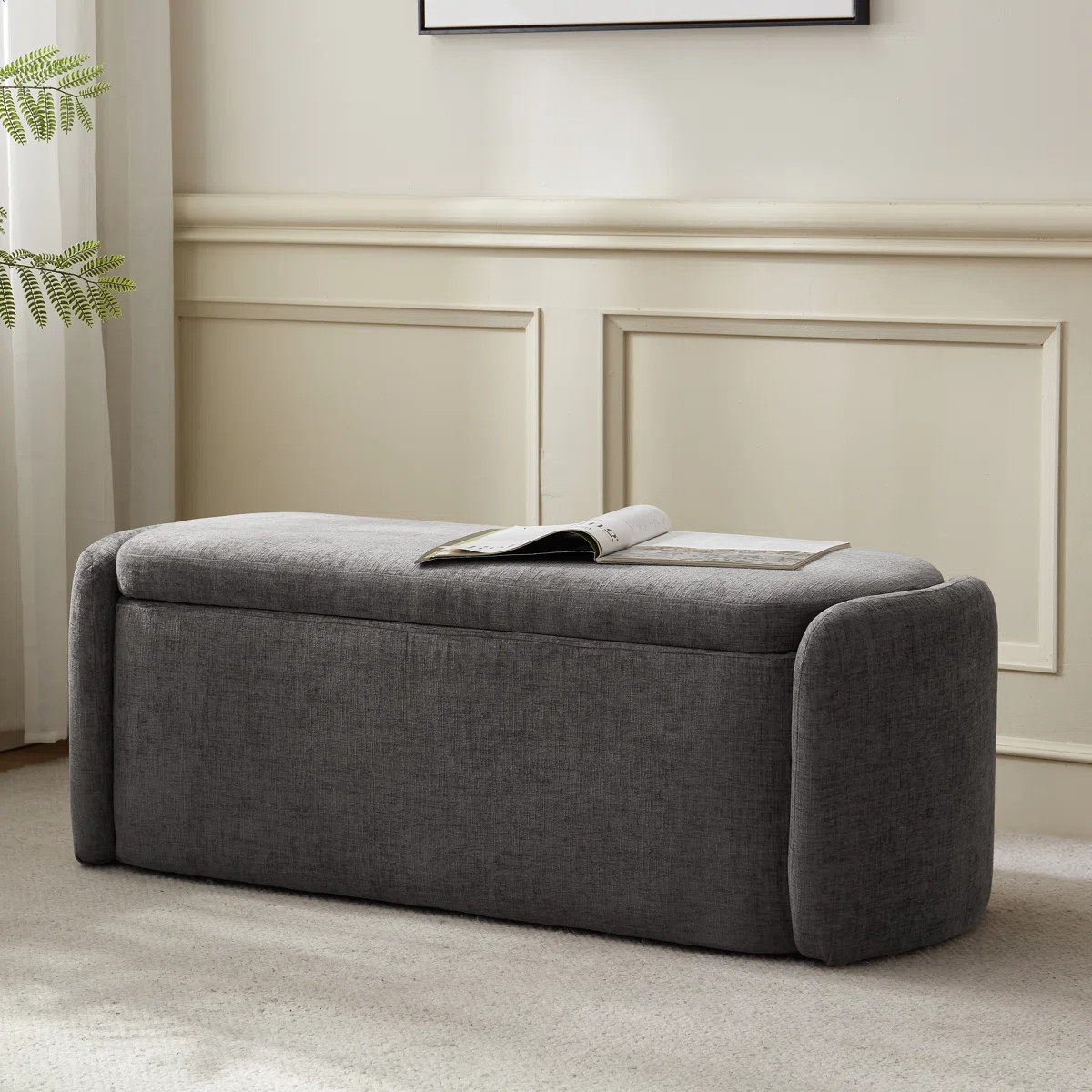 Stana Fabric Upholstered Ottoman Bench With Large Storage Space | Wayfair North America