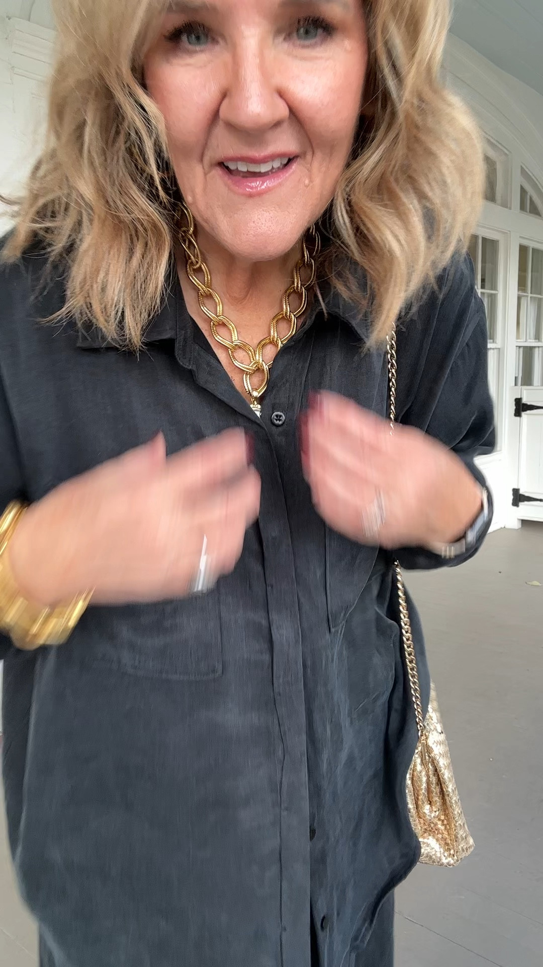 New pieces by splendid LA, the California style relaxed brand. 20% off code NANETTESP24
Their version of a satin pants set, it’s flowy and drippy and a washed black look. I am wearing a size medium in the blouse and a large in the pants. They are long and I’m wearing a 4 inch platform heel. I love the gold accents that really elevate this first look. 

Holiday style pants set cocktail party Thanksgiving outfits 

#LTKHoliday #LTKOver40 #LTKMidsize