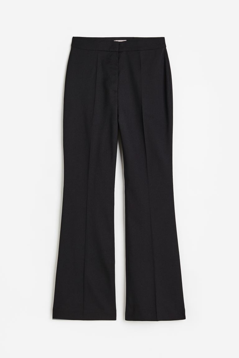 Flared tailored trousers - Black - Ladies | H&M GB | H&M (UK, MY, IN, SG, PH, TW, HK)